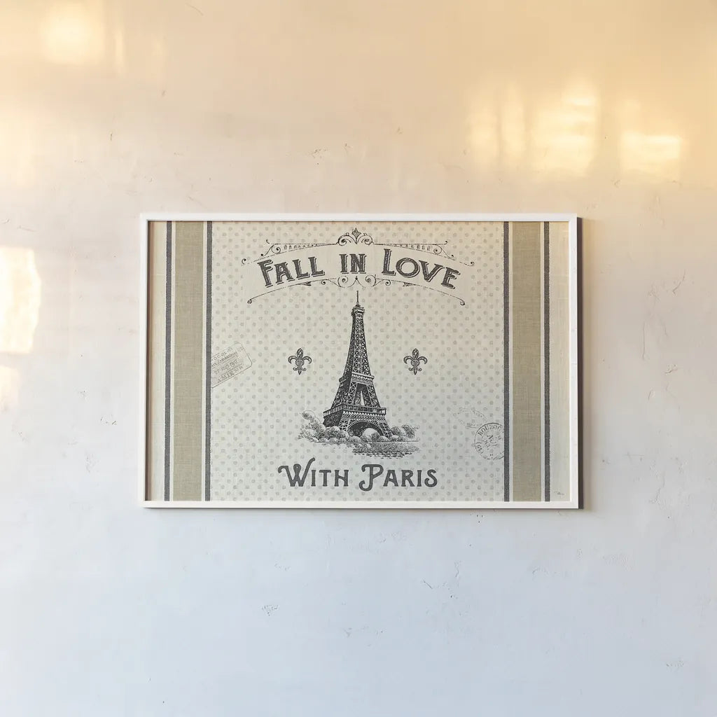 Paris Farmhouse I by Pela Studio. shown as a paper print in a white frame. Available as a archival giclee rolled canvas, fine art paper, or poster print. SKU 49784i.