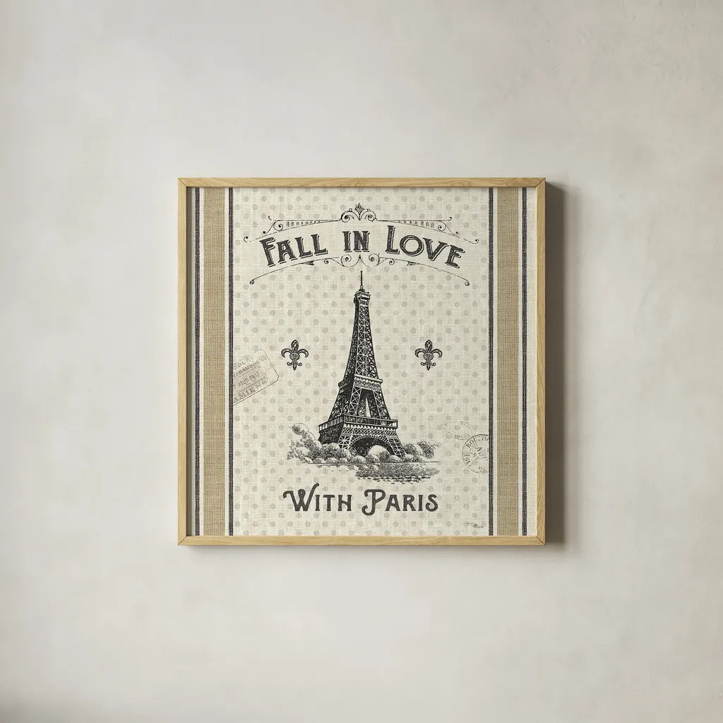 Paris Farmhouse II by Pela Studio. Shown in a natural wood glass frame for a timeless modern aesthetic. Available as an archival giclee rolled canvas, fine art paper, or poster print. SKU 49785a.