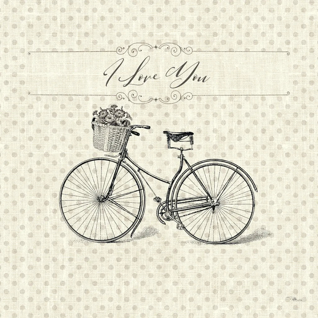 Paris Farmhouse III Bike by Pela Studio. SKU 51221a. Archival Giclee Fine art print for wall decor.
