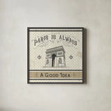 Paris Farmhouse IV by Pela Studio. Shown in a sleek black glass frame for a contemporary gallery look. Available as an archival giclee rolled canvas, fine art paper, or poster print. SKU 49787a.
