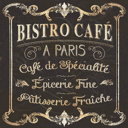 Parisian Signs Square II no Border by Pela Studio. SKU 13468a. Archival Giclee Fine art print for wall decor.