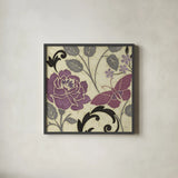 Perfect Petals I Lavender by Pela Studio. Shown in a sleek black glass frame for a contemporary gallery look. Available as an archival giclee rolled canvas, fine art paper, or poster print. SKU 13169a.