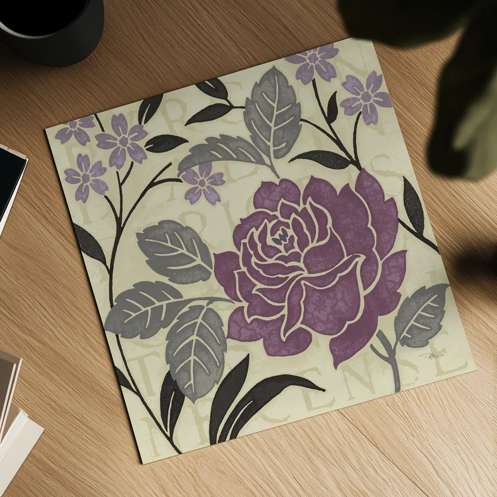 Perfect Petals II Lavender by Pela Studio. Shown as a detailed flat fine art print, highlighting archival giclee quality. Available as an archival giclee rolled canvas, fine art paper, or poster print. SKU 13170a.