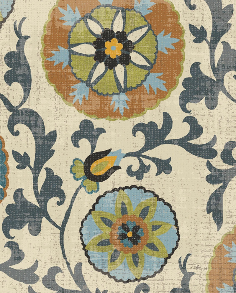 Persian Patchwork Blue Brown Tile II by Pela Studio