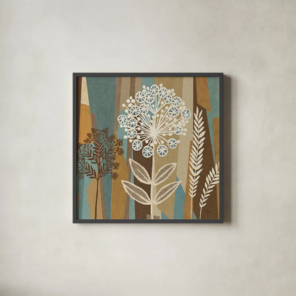 Pieces of Nature II by Pela Studio. Shown in a sleek black glass frame for a contemporary gallery look. Available as an archival giclee rolled canvas, fine art paper, or poster print. SKU 9081a.