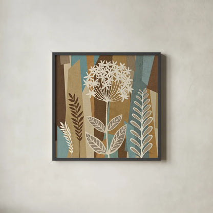 Pieces of Nature III by Pela Studio. Shown in a sleek black glass frame for a contemporary gallery look. Available as an archival giclee rolled canvas, fine art paper, or poster print. SKU 9082a.