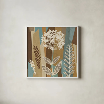 Pieces of Nature III by Pela Studio. Shown in a crisp white glass frame for a clean and minimalist style. Available as an archival giclee rolled canvas, fine art paper, or poster print. SKU 9082a.
