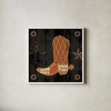 Saddle Up II by Pela Studio. Shown in a crisp white glass frame for a clean and minimalist style. Available as an archival giclee rolled canvas, fine art paper, or poster print. SKU 69504a.