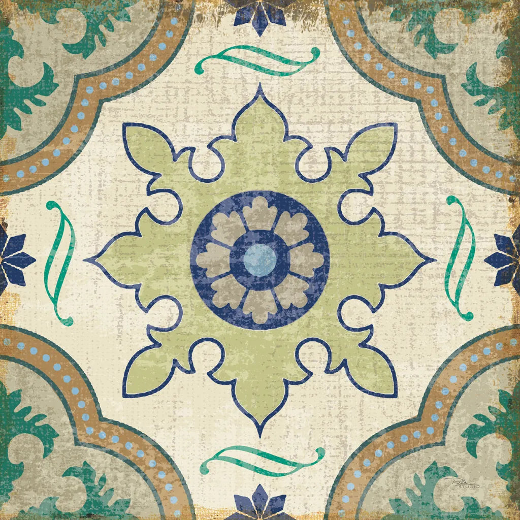 Santorini Tile I 12x12 by Pela Studio. SKU 12210a. Archival Giclee Fine art print for wall decor.