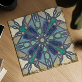 Santorini Tile IV by Pela Studio. Shown as a detailed flat fine art print, highlighting archival giclee quality. Available as an archival giclee rolled canvas, fine art paper, or poster print. SKU 12213a.