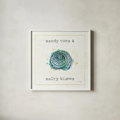 Sea Treasures II by Pela Studio. Shown in a crisp white glass frame for a clean and minimalist style. Available as an archival giclee rolled canvas, fine art paper, or poster print. SKU 17769a.
