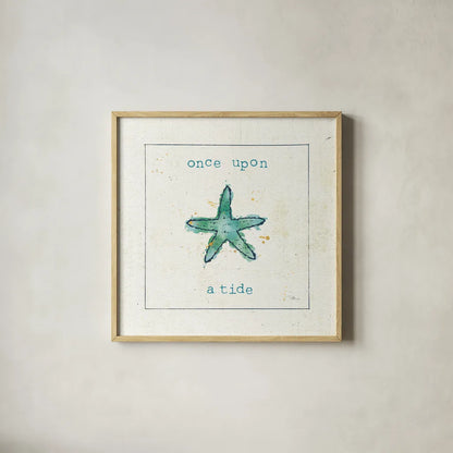 Sea Treasures III - Once Upon a Tide by Pela Studio. Shown in a natural wood glass frame for a timeless modern aesthetic. Available as an archival giclee rolled canvas, fine art paper, or poster print. SKU 46973a.