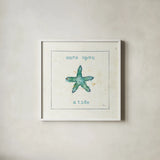 Sea Treasures III - Once Upon a Tide by Pela Studio. Shown in a crisp white glass frame for a clean and minimalist style. Available as an archival giclee rolled canvas, fine art paper, or poster print. SKU 46973a.