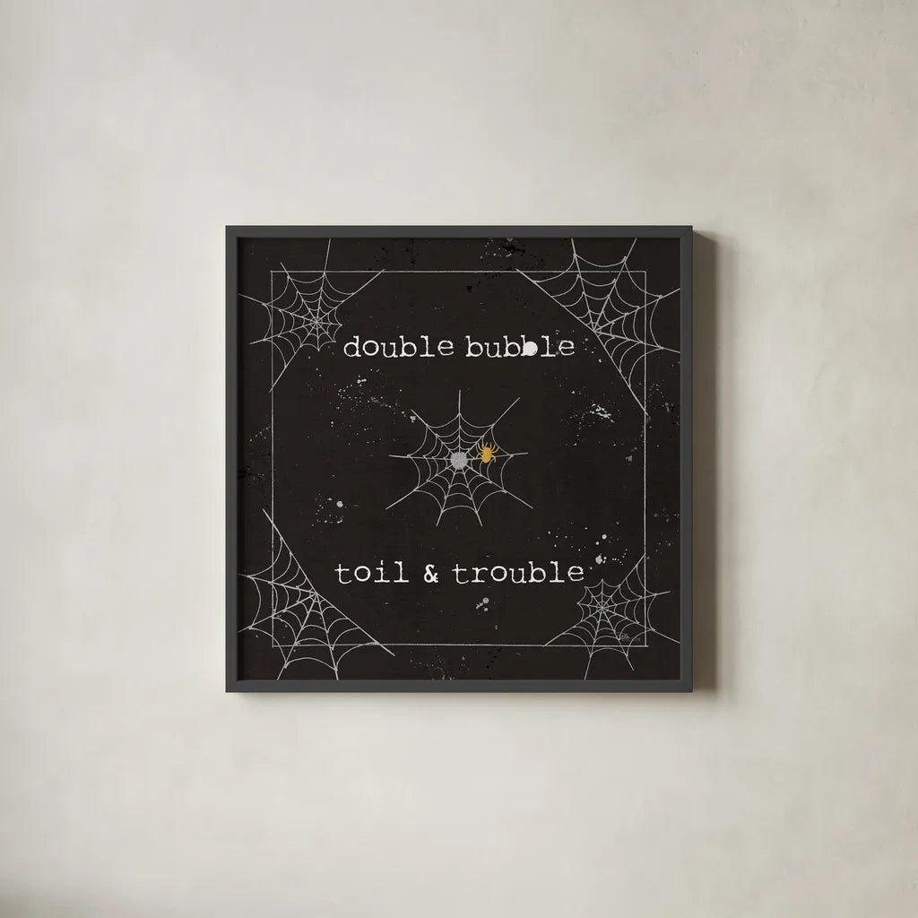 Spooky Cuties I Web by Pela Studio. Shown in a sleek black glass frame for a contemporary gallery look. Available as an archival giclee rolled canvas, fine art paper, or poster print. SKU 47500a.