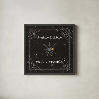 Spooky Cuties I Web by Pela Studio. Shown in a sleek black glass frame for a contemporary gallery look. Available as an archival giclee rolled canvas, fine art paper, or poster print. SKU 47500a.