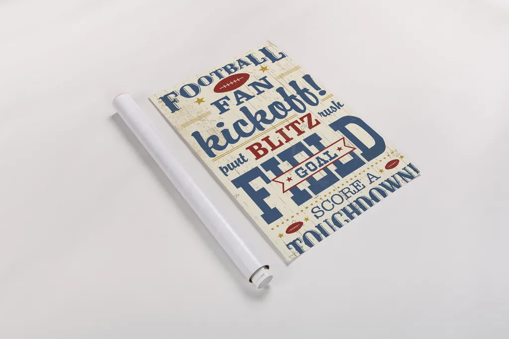 Sports Lovers I Red v2 by Pela Studio. shown as a rolled paper print. Available as archival giclee rolled canvas, fine art paper, or poster print. SKU 72091h.