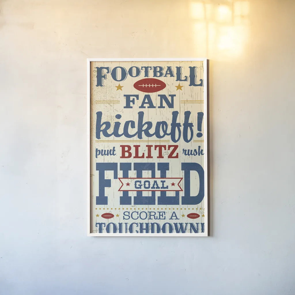 Sports Lovers I Red v2 by Pela Studio. shown as a paper print in a white frame. Available as a archival giclee rolled canvas, fine art paper, or poster print. SKU 72091h.