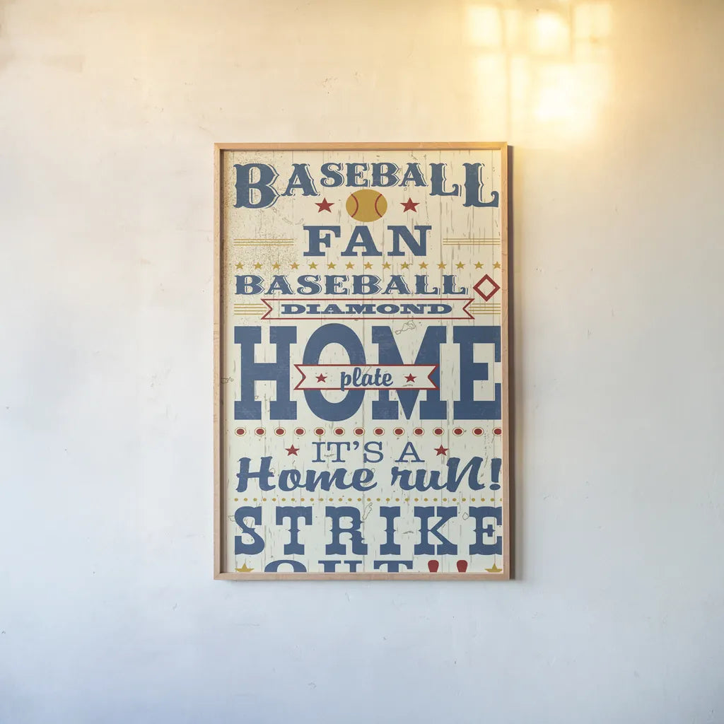 Sports Lovers II Red v2 by Pela Studio. shown as a paper print in a natural frame. Available as a archival giclee rolled canvas, fine art paper, or poster print. SKU 72092h.