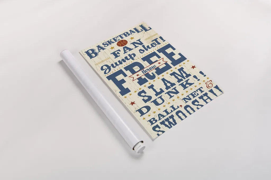 Sports Lovers IV Red v2 by Pela Studio. shown as a rolled paper print. Available as archival giclee rolled canvas, fine art paper, or poster print. SKU 72093h.