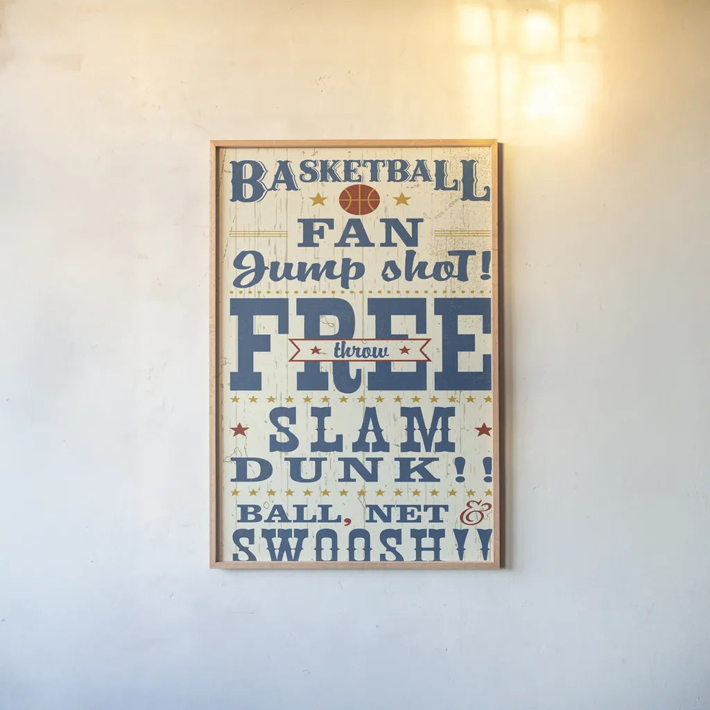 Sports Lovers IV Red v2 by Pela Studio. shown as a paper print in a natural frame. Available as a archival giclee rolled canvas, fine art paper, or poster print. SKU 72093h.