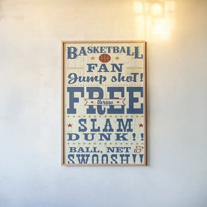 Sports Lovers IV Red v2 by Pela Studio. shown as a paper print in a natural frame. Available as a archival giclee rolled canvas, fine art paper, or poster print. SKU 72093h.