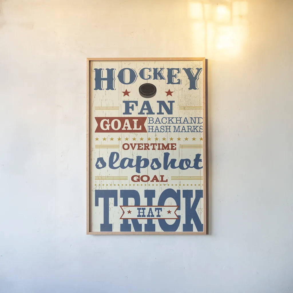 Sports Lovers V Red v2 by Pela Studio. shown as a paper print in a natural frame. Available as a archival giclee rolled canvas, fine art paper, or poster print. SKU 72094h.