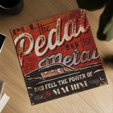 Street Machines I by Pela Studio. Shown as a detailed flat fine art print, highlighting archival giclee quality. Available as an archival giclee rolled canvas, fine art paper, or poster print. SKU 13201a.