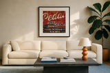 Street Machines I by Pela Studio. Displayed in a glass frame with matte in a clean modern living room. Available as an archival giclee rolled canvas, fine art paper, or poster print. SKU 13201a.