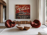 Street Machines I by Pela Studio. Shown as extra-large giant wall art in a modern living room. Available as an archival giclee rolled canvas, fine art paper, or poster print. SKU 13201a.