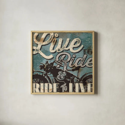 Street Machines II by Pela Studio. Shown in a natural wood glass frame for a timeless modern aesthetic. Available as an archival giclee rolled canvas, fine art paper, or poster print. SKU 13202a.