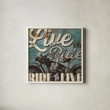 Street Machines II by Pela Studio. Shown in a crisp white glass frame for a clean and minimalist style. Available as an archival giclee rolled canvas, fine art paper, or poster print. SKU 13202a.