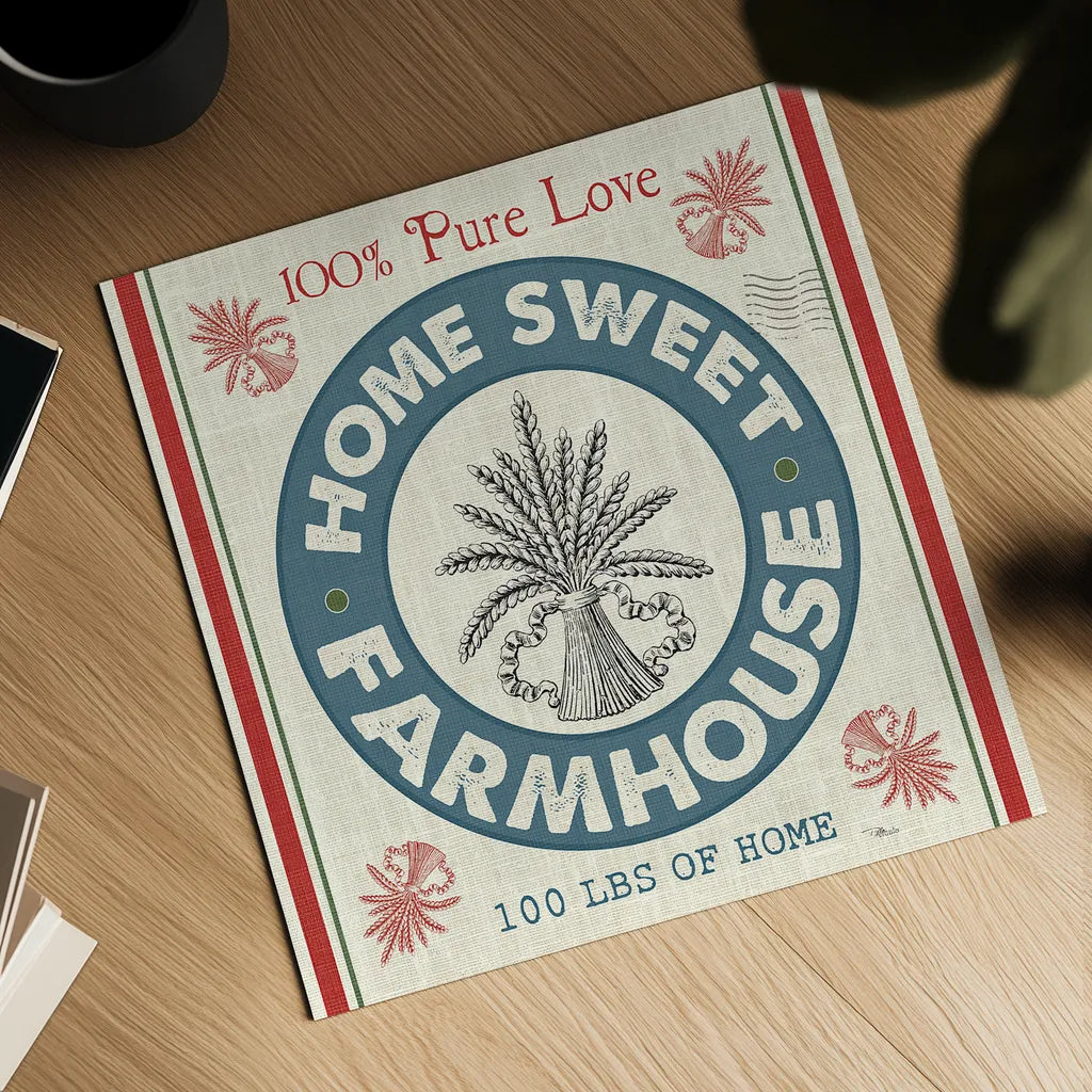 Sweet Farmhouse I by Pela Studio. Shown as a detailed flat fine art print, highlighting archival giclee quality. Available as an archival giclee rolled canvas, fine art paper, or poster print. SKU 36180a.