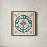 Sweet Farmhouse I by Pela Studio. Shown in a sleek black glass frame for a contemporary gallery look. Available as an archival giclee rolled canvas, fine art paper, or poster print. SKU 36180a.