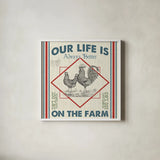 Sweet Farmhouse III by Pela Studio. Shown in a crisp white glass frame for a clean and minimalist style. Available as an archival giclee rolled canvas, fine art paper, or poster print. SKU 36182a.