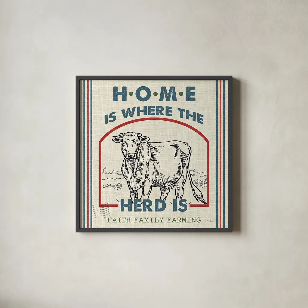 Sweet Farmhouse IV by Pela Studio. Shown in a sleek black glass frame for a contemporary gallery look. Available as an archival giclee rolled canvas, fine art paper, or poster print. SKU 36183a.