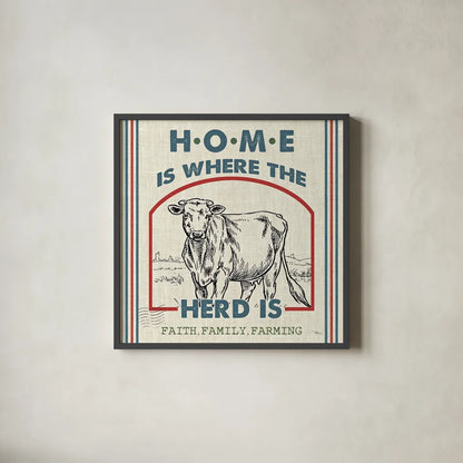 Sweet Farmhouse IV by Pela Studio. Shown in a sleek black glass frame for a contemporary gallery look. Available as an archival giclee rolled canvas, fine art paper, or poster print. SKU 36183a.