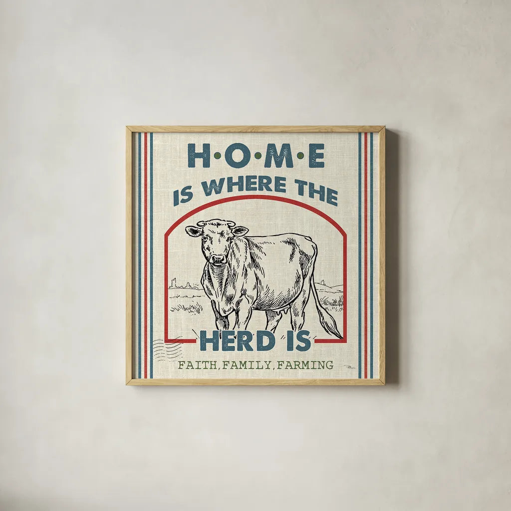 Sweet Farmhouse IV by Pela Studio. Shown in a natural wood glass frame for a timeless modern aesthetic. Available as an archival giclee rolled canvas, fine art paper, or poster print. SKU 36183a.