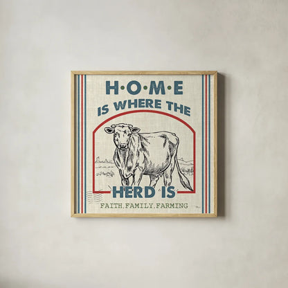 Sweet Farmhouse IV by Pela Studio. Shown in a natural wood glass frame for a timeless modern aesthetic. Available as an archival giclee rolled canvas, fine art paper, or poster print. SKU 36183a.