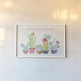 Sweet Succulents I by Pela Studio. shown as a paper print in a white frame. Available as a archival giclee rolled canvas, fine art paper, or poster print. SKU 38946i.