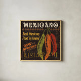 Tex Mex I by Pela Studio. Shown in a natural wood glass frame for a timeless modern aesthetic. Available as an archival giclee rolled canvas, fine art paper, or poster print. SKU 10324a.