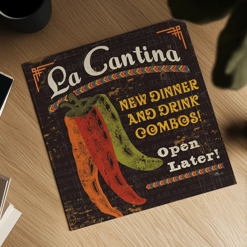 Tex Mex II by Pela Studio. Shown as a detailed flat fine art print, highlighting archival giclee quality. Available as an archival giclee rolled canvas, fine art paper, or poster print. SKU 10325a.