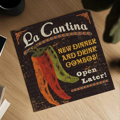 Tex Mex II by Pela Studio. Shown as a detailed flat fine art print, highlighting archival giclee quality. Available as an archival giclee rolled canvas, fine art paper, or poster print. SKU 10325a.