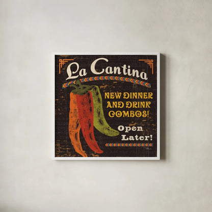 Tex Mex II by Pela Studio. Shown in a crisp white glass frame for a clean and minimalist style. Available as an archival giclee rolled canvas, fine art paper, or poster print. SKU 10325a.