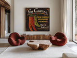 Tex Mex II by Pela Studio. Shown as extra-large giant wall art in a modern living room. Available as an archival giclee rolled canvas, fine art paper, or poster print. SKU 10325a.