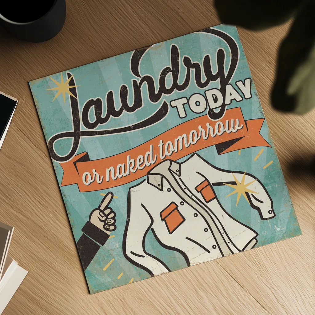 The Cleaners I by Pela Studio. Shown as a detailed flat fine art print, highlighting archival giclee quality. Available as an archival giclee rolled canvas, fine art paper, or poster print. SKU 14794a.