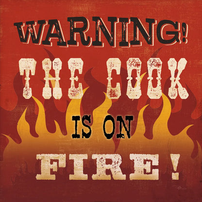 The Cook is On Fire by Pela Studio. SKU 92148a. Archival Giclee Fine art print for wall decor.