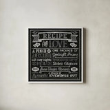 Thoughtful Recipes III by Pela Studio. Shown in a crisp white glass frame for a clean and minimalist style. Available as an archival giclee rolled canvas, fine art paper, or poster print. SKU 15216a.