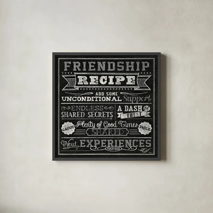 Thoughtful Recipes IV by Pela Studio. Shown in a sleek black glass frame for a contemporary gallery look. Available as an archival giclee rolled canvas, fine art paper, or poster print. SKU 15217a.