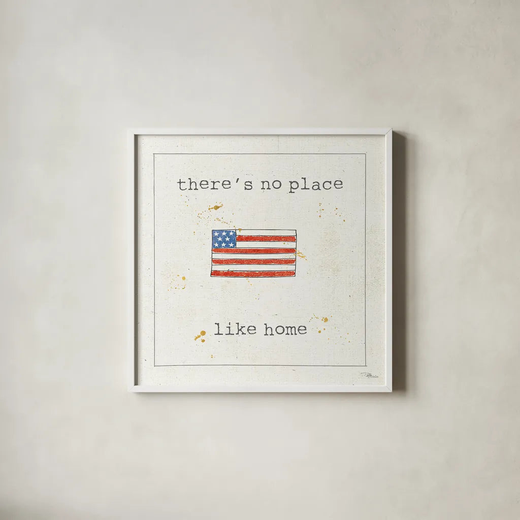 USA Cuties I by Pela Studio. Shown in a crisp white glass frame for a clean and minimalist style. Available as an archival giclee rolled canvas, fine art paper, or poster print. SKU 24162a.