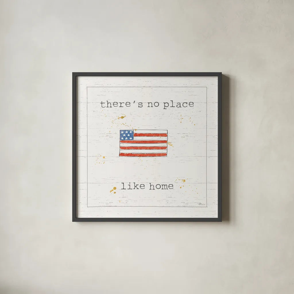 USA Cuties I Shiplap by Pela Studio. Shown in a sleek black glass frame for a contemporary gallery look. Available as an archival giclee rolled canvas, fine art paper, or poster print. SKU 38805a.